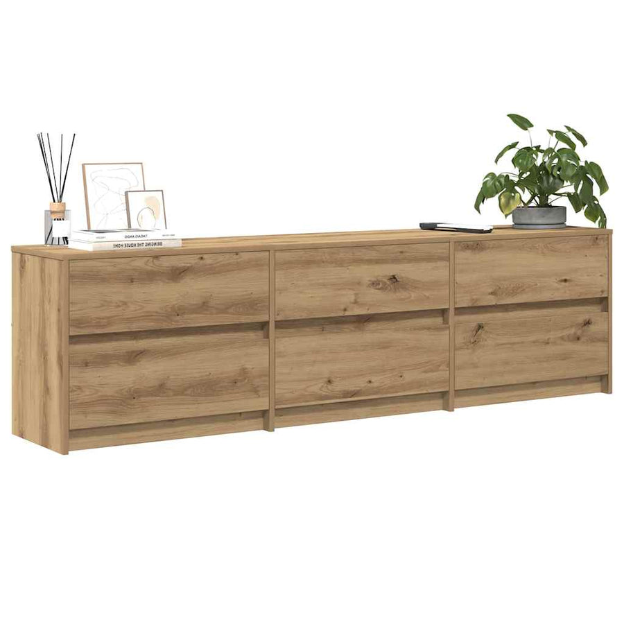 TV-kast Bruin 181 x 34 x 50 cm Spaanplaat en LED-lampen