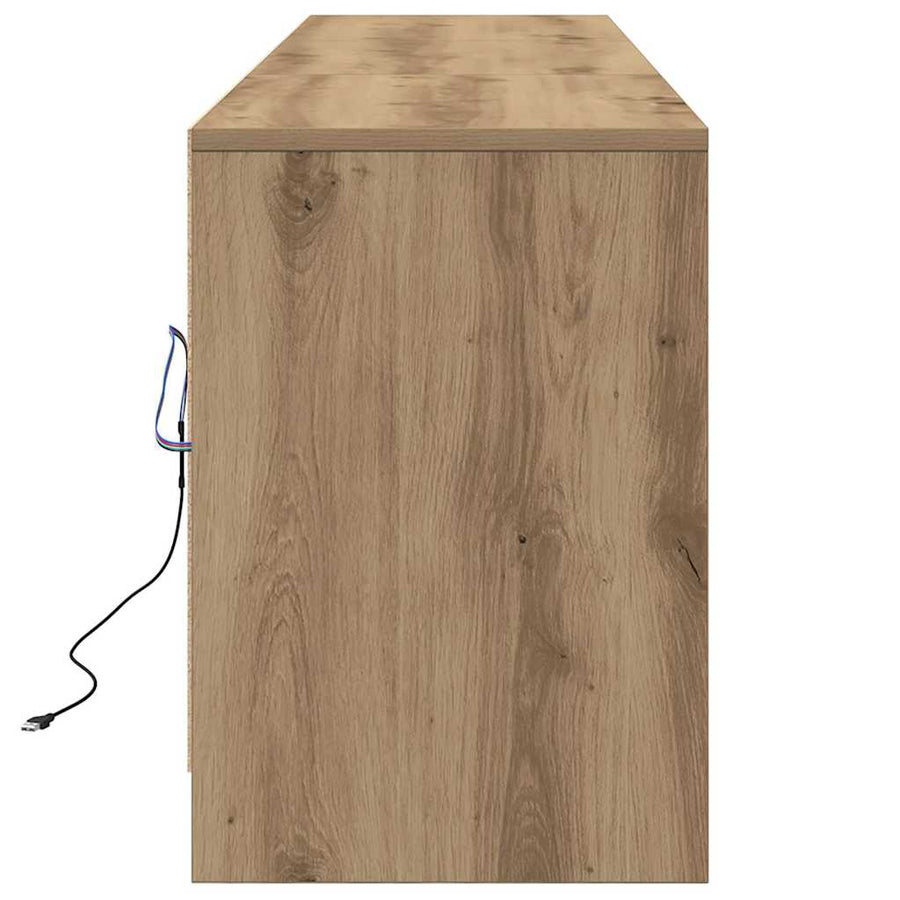 TV-kast Bruin 181 x 34 x 50 cm Spaanplaat en LED-lampen