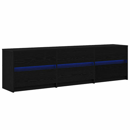 TV-kast Zwart 182 x 34 x 50 cm Bewerkt hout