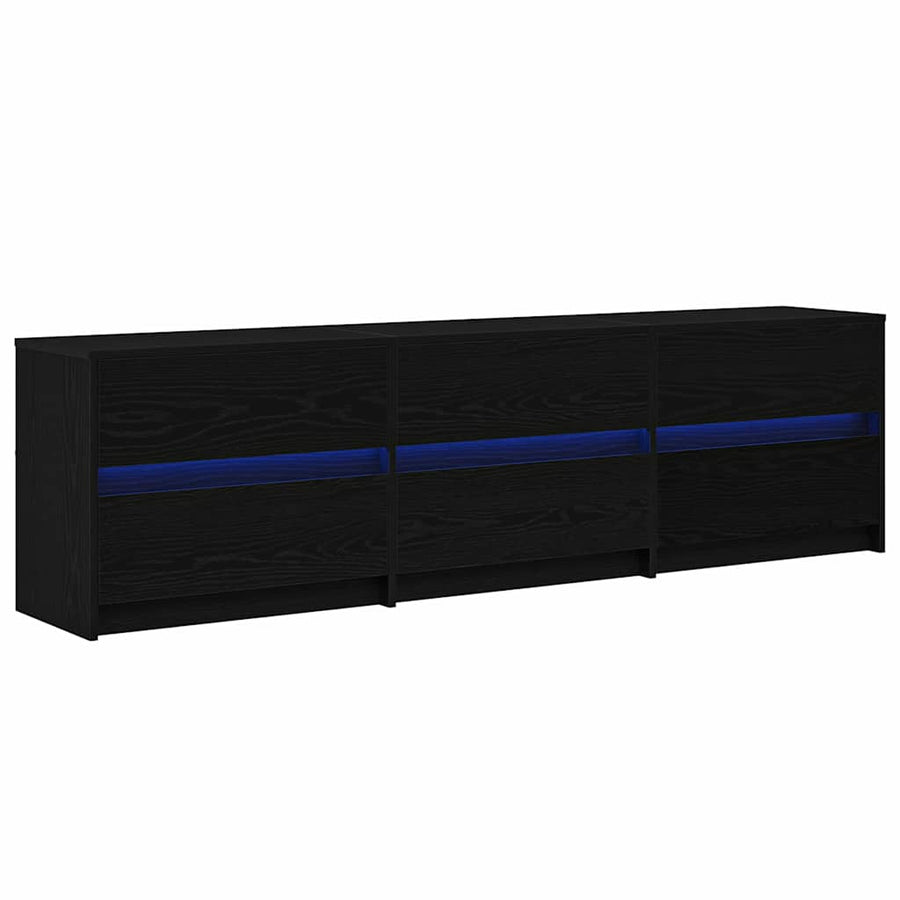 TV-kast Zwart 182 x 34 x 50 cm Bewerkt hout