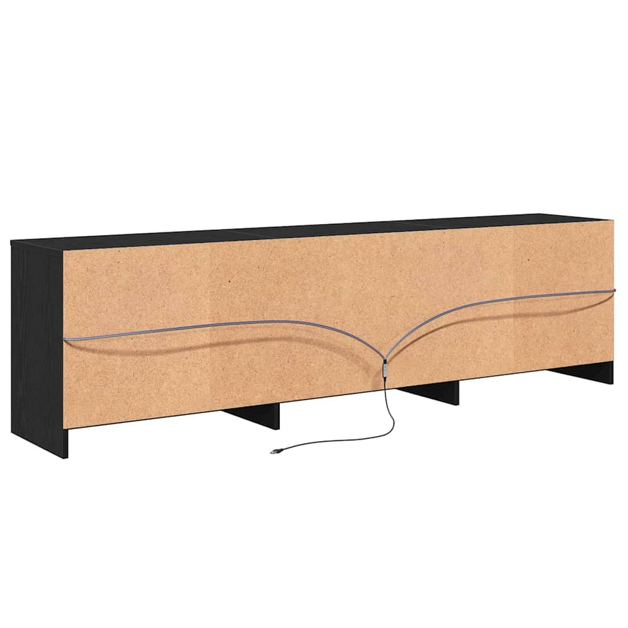 TV-kast Zwart 182 x 34 x 50 cm Bewerkt hout