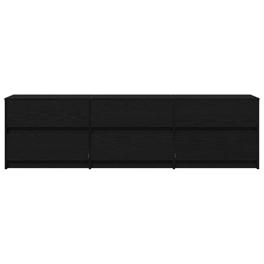 TV-kast Zwart 182 x 34 x 50 cm Bewerkt hout