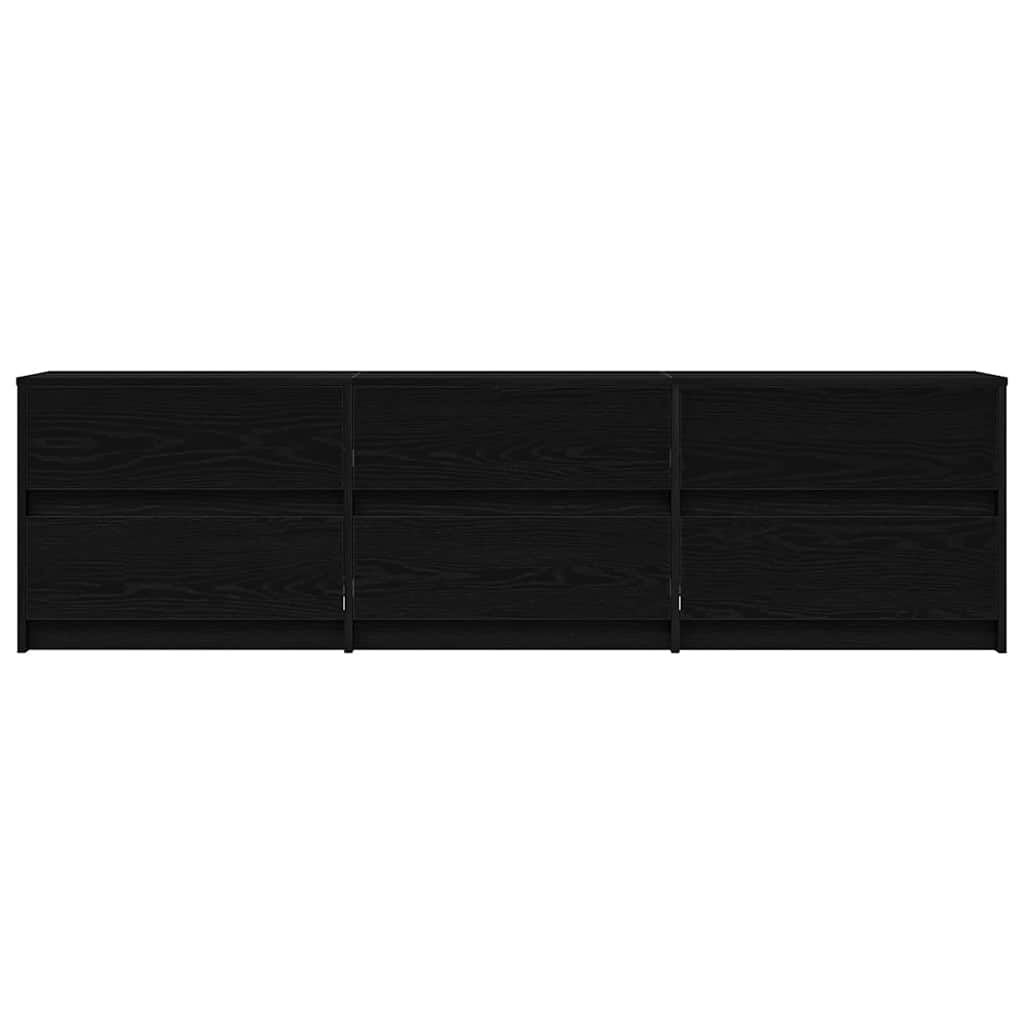 TV-kast Zwart 182 x 34 x 50 cm Bewerkt hout
