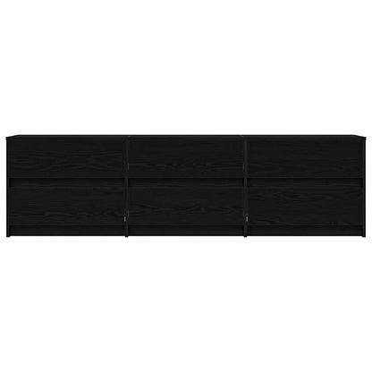 TV-kast Zwart 182 x 34 x 50 cm Bewerkt hout