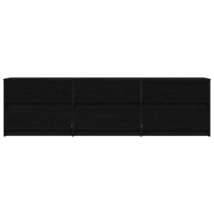 TV-kast Zwart 182 x 34 x 50 cm Bewerkt hout