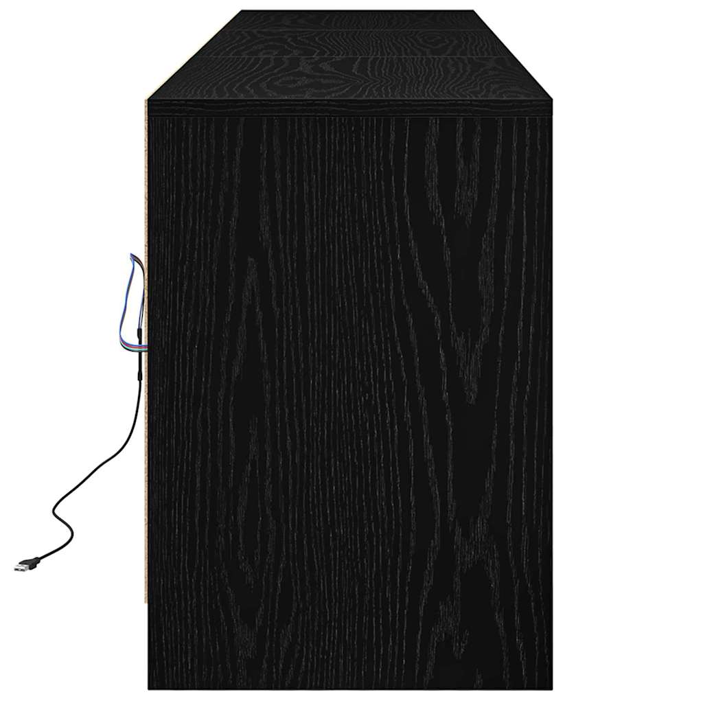 TV-kast Zwart 182 x 34 x 50 cm Bewerkt hout