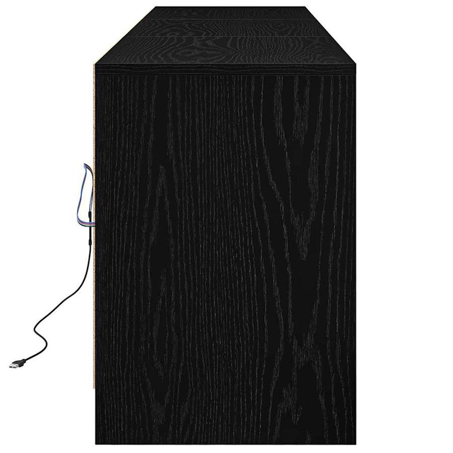TV-kast Zwart 182 x 34 x 50 cm Bewerkt hout