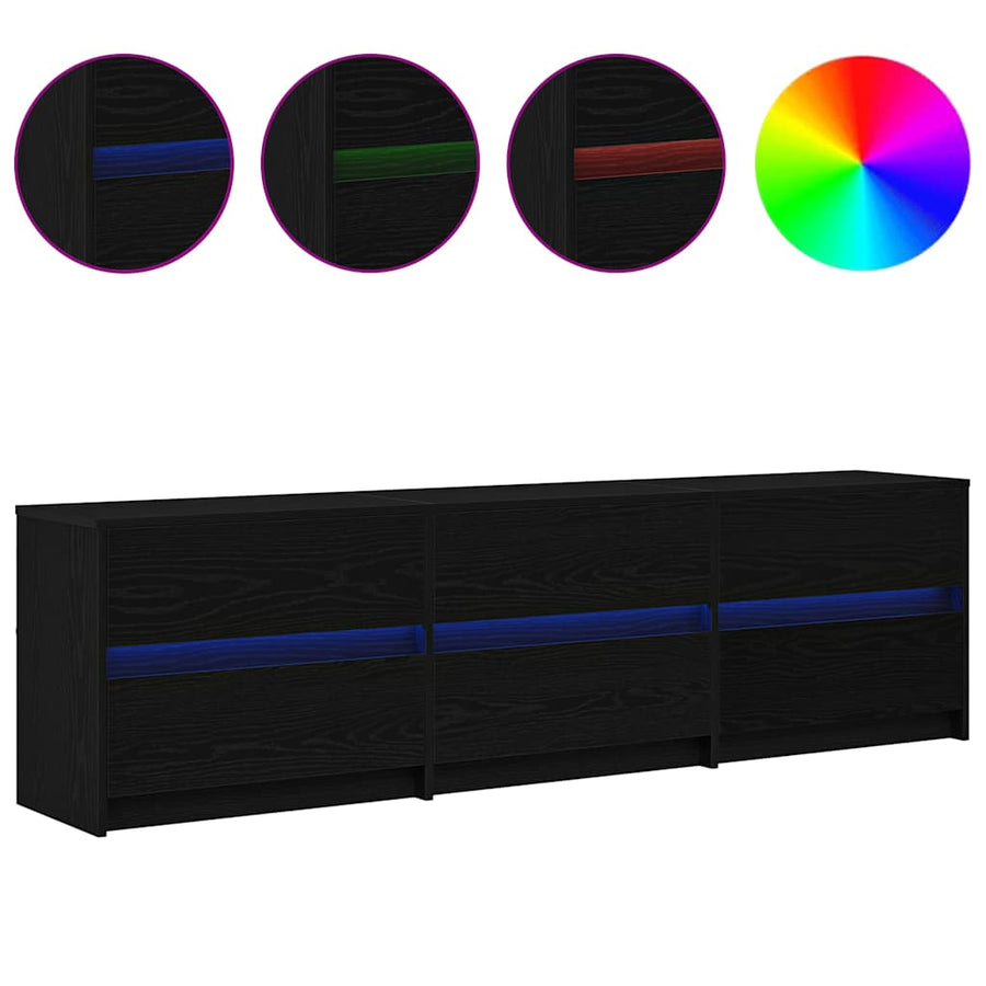 TV-kast Zwart 182 x 34 x 50 cm Bewerkt hout