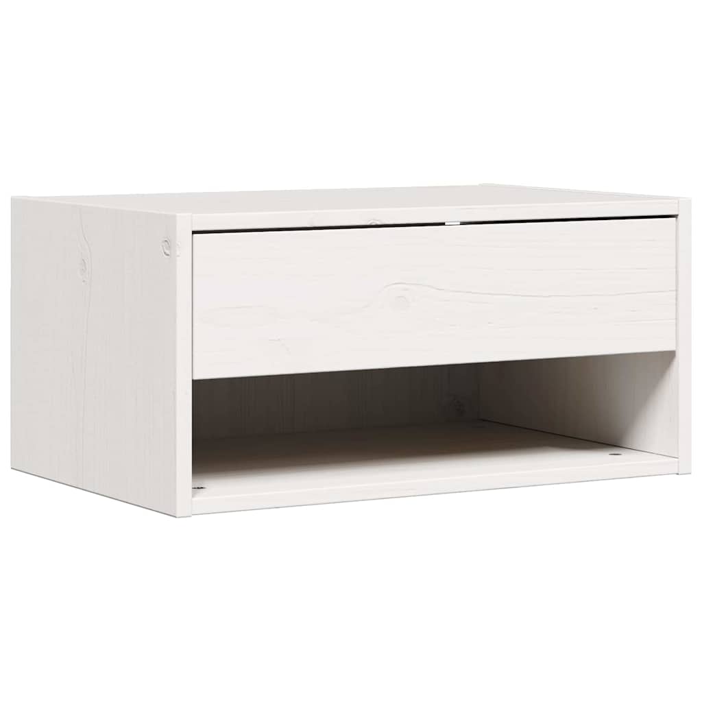 Wandbevestigde nachttafel met lade Wandgemonteerd Wit 50 x 32.5 x 24 cm