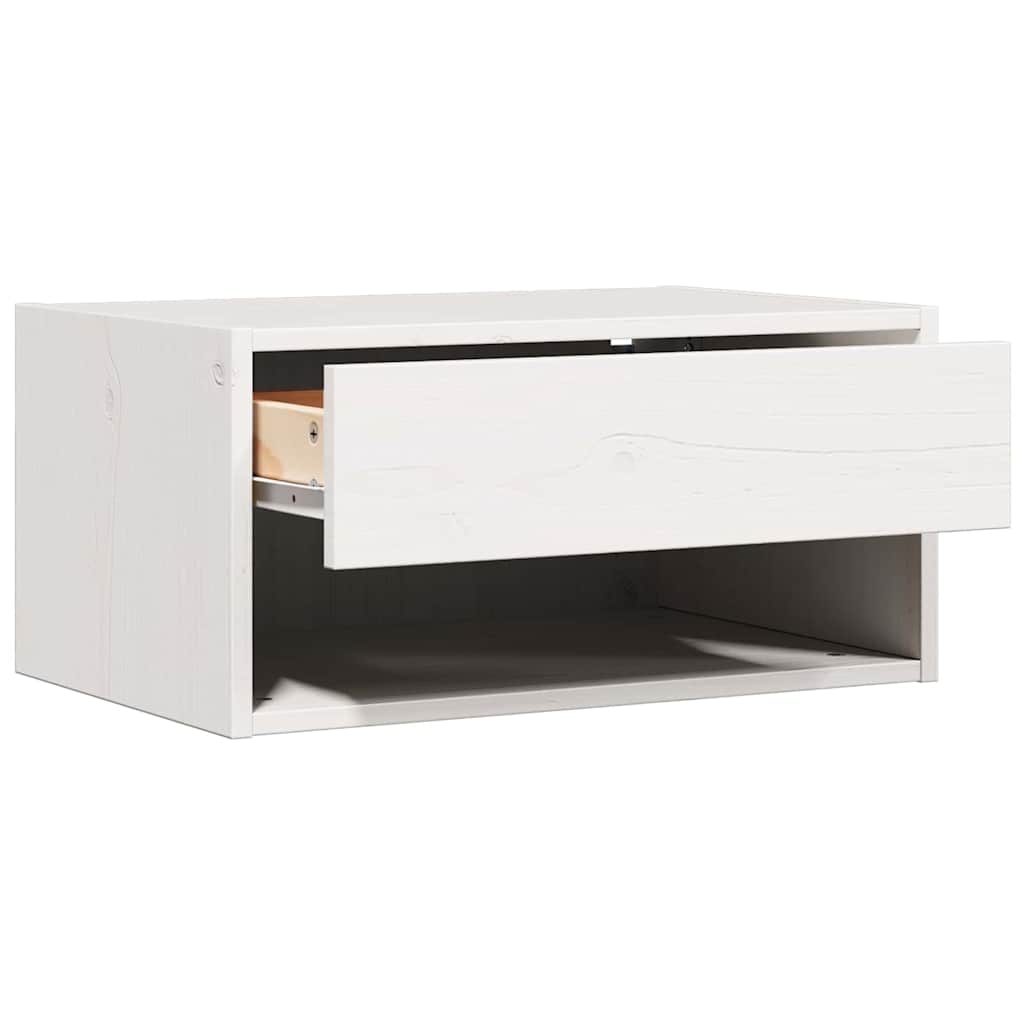 Wandbevestigde nachttafel met lade Wandgemonteerd Wit 50 x 32.5 x 24 cm