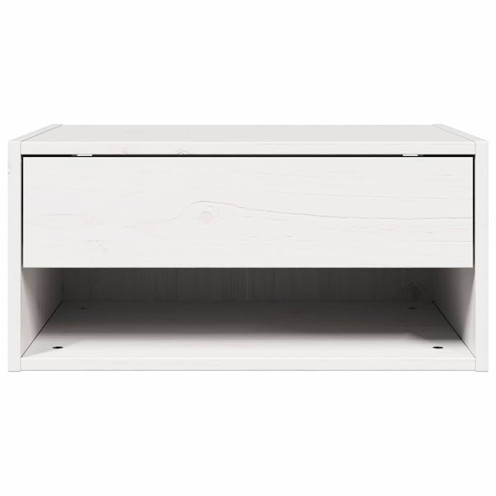 Wandbevestigde nachttafel met lade Wandgemonteerd Wit 50 x 32.5 x 24 cm