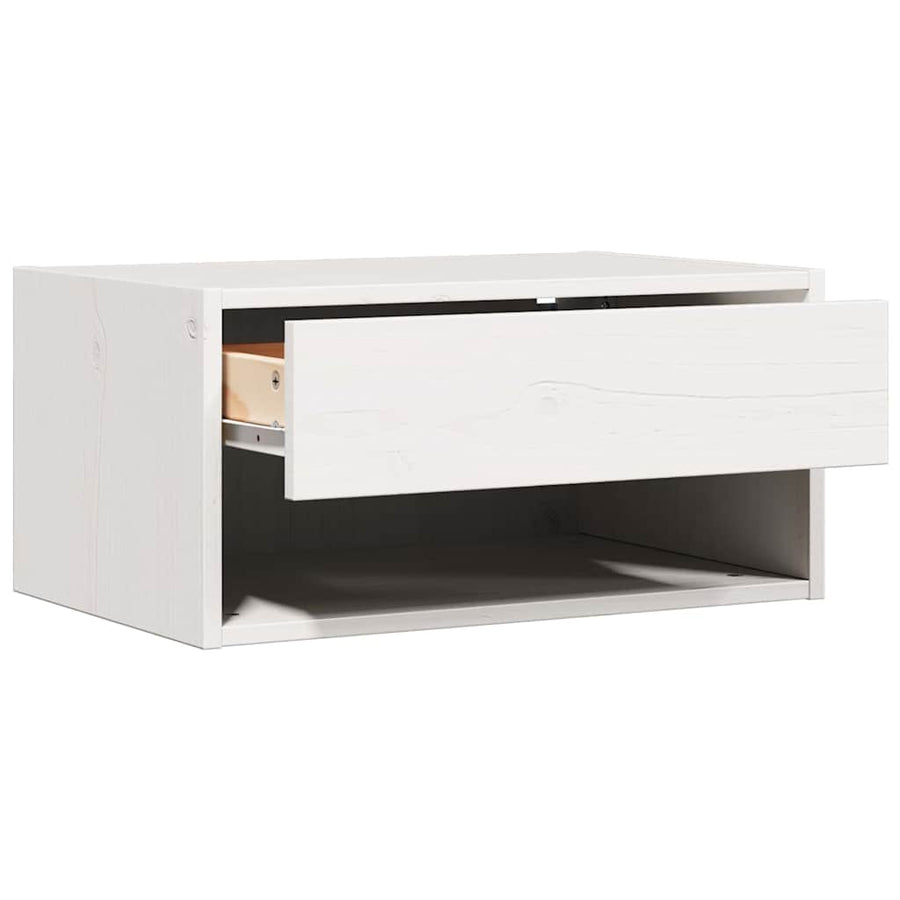 Wandbevestigde nachttafel met lade 2 pcs Wit 50 x 32.5 x 24 cm