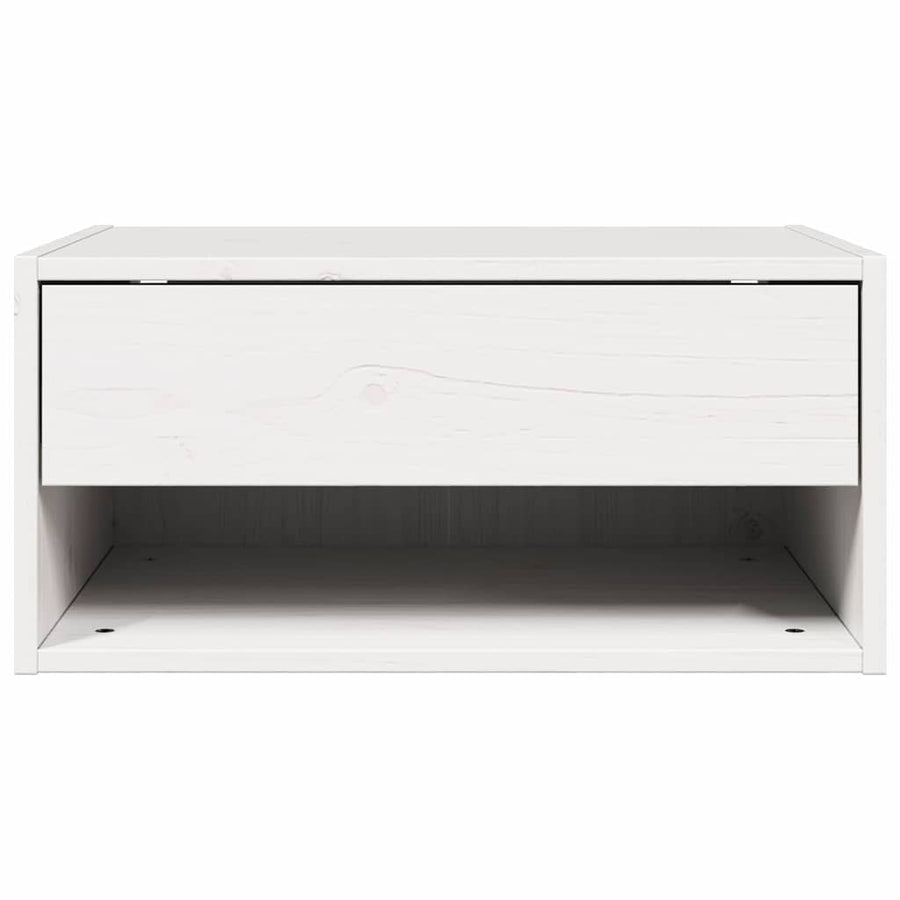 Wandbevestigde nachttafel met lade 2 pcs Wit 50 x 32.5 x 24 cm