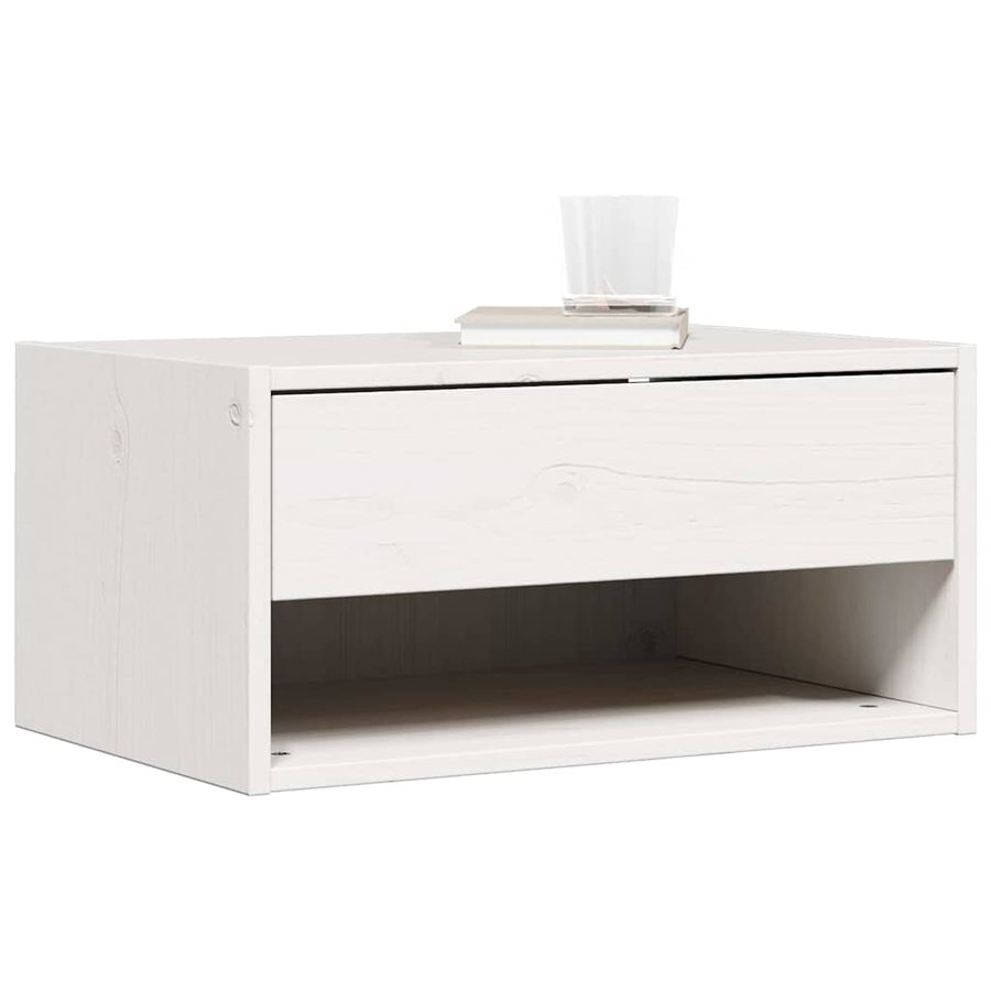 Wandbevestigde nachttafel met lade 2 pcs Wit 50 x 32.5 x 24 cm