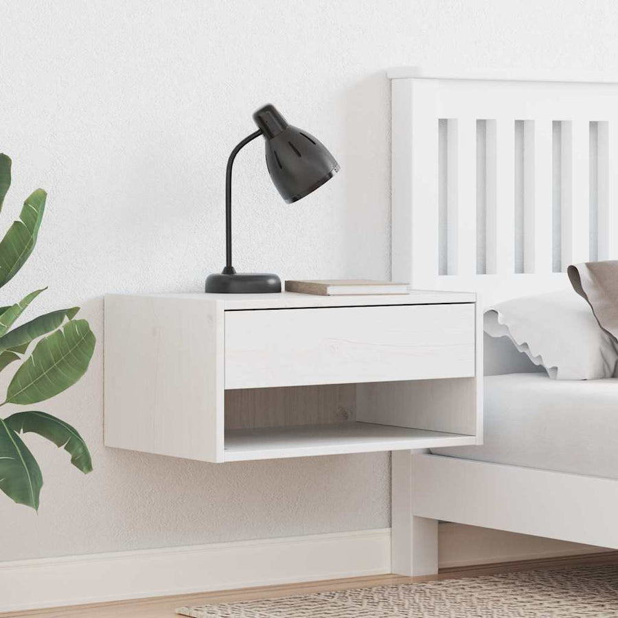 Wandbevestigde nachttafel met lade Wasbruin 50 x 32.5 x 24 cm