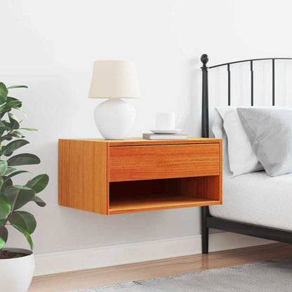Wandbevestigde nachttafel met lade Wasbruin 50 x 32.5 x 24 cm