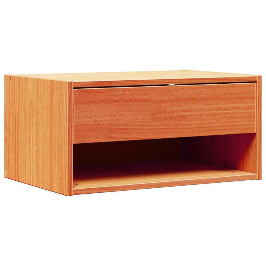 Wandbevestigde nachttafel met lade Wasbruin 50 x 32.5 x 24 cm
