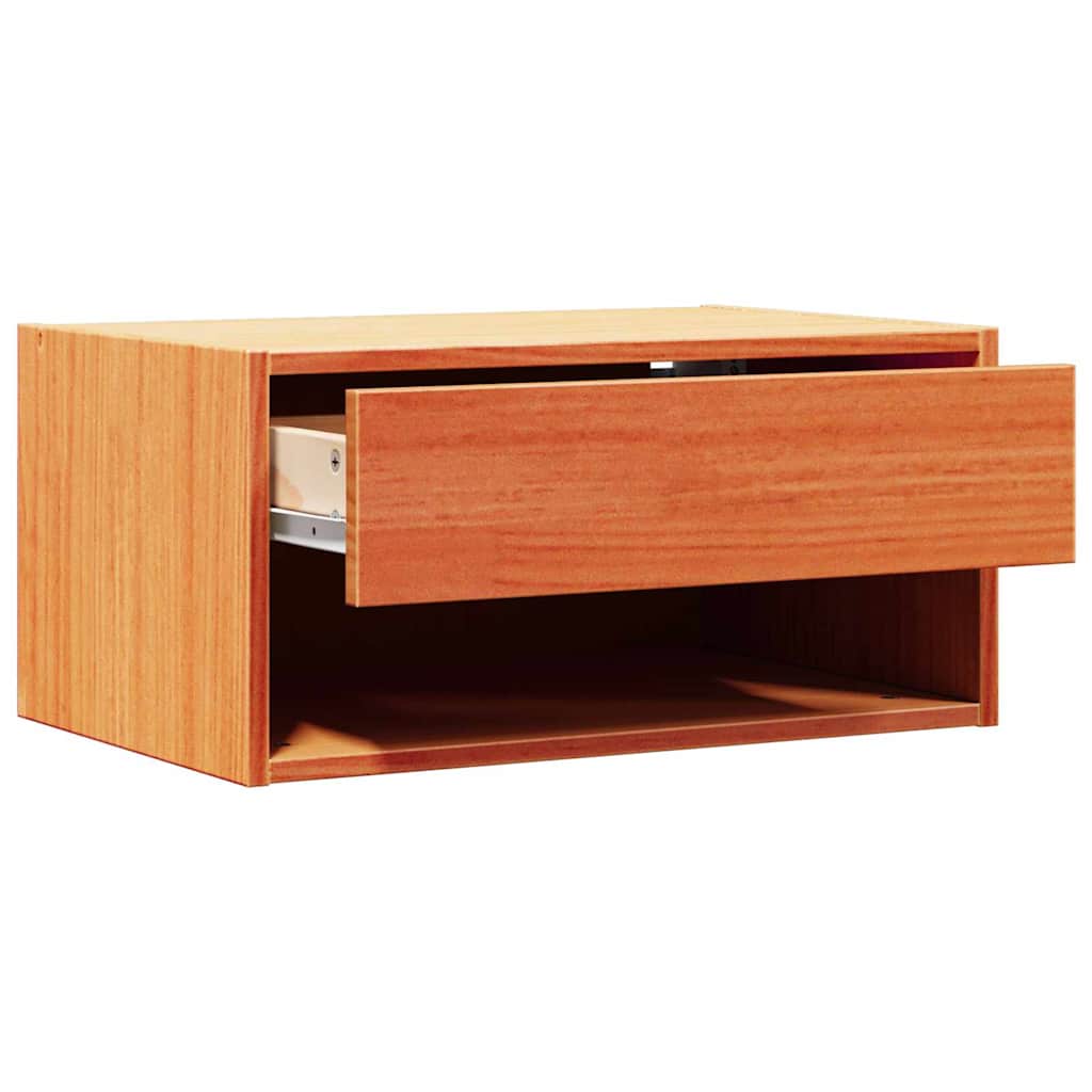 Wandbevestigde nachttafel met lade Wasbruin 50 x 32.5 x 24 cm