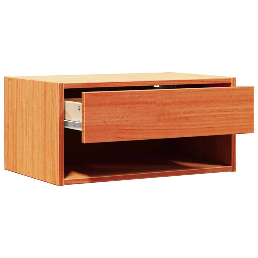 Wandbevestigde nachttafel met lade Wasbruin 50 x 32.5 x 24 cm
