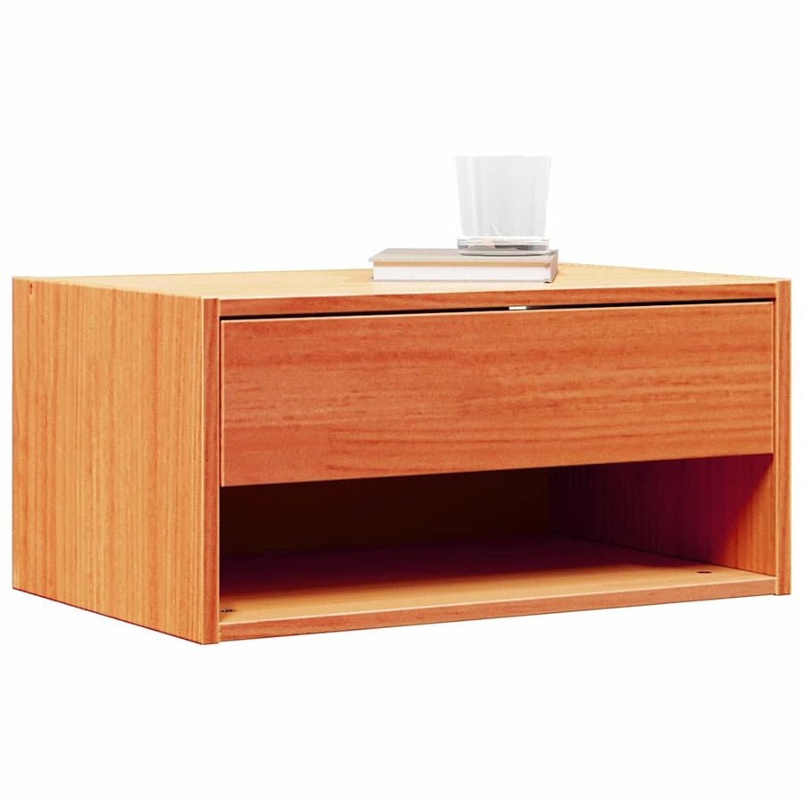 Wandbevestigde nachttafel met lade Wasbruin 50 x 32.5 x 24 cm