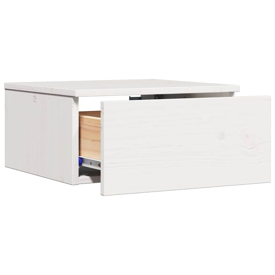 Wandbevestigde nachttafel met lade Wandgemonteerd Wit 37 x 35 x 18,5 cm
