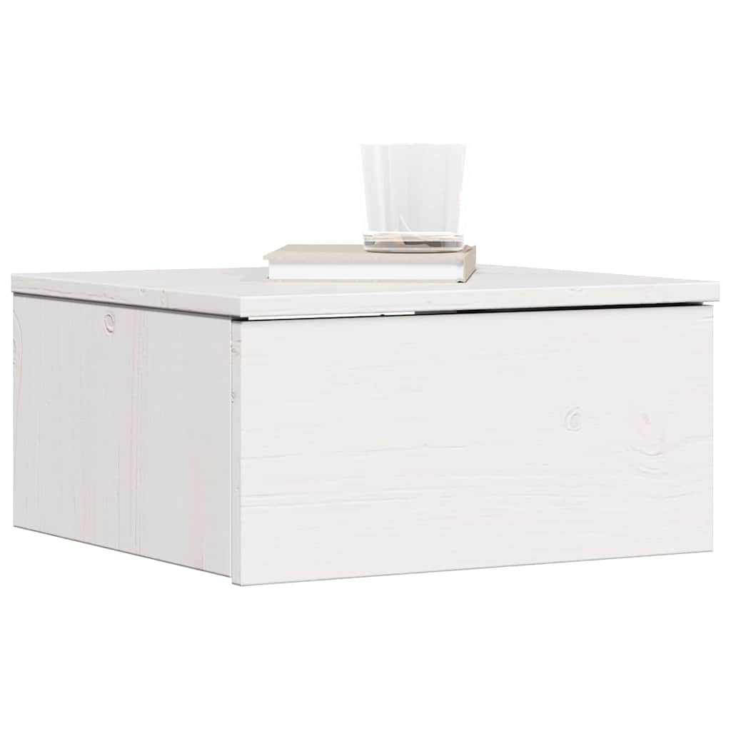 Wandbevestigde nachttafel met lade Wandgemonteerd Wit 37 x 35 x 18,5 cm