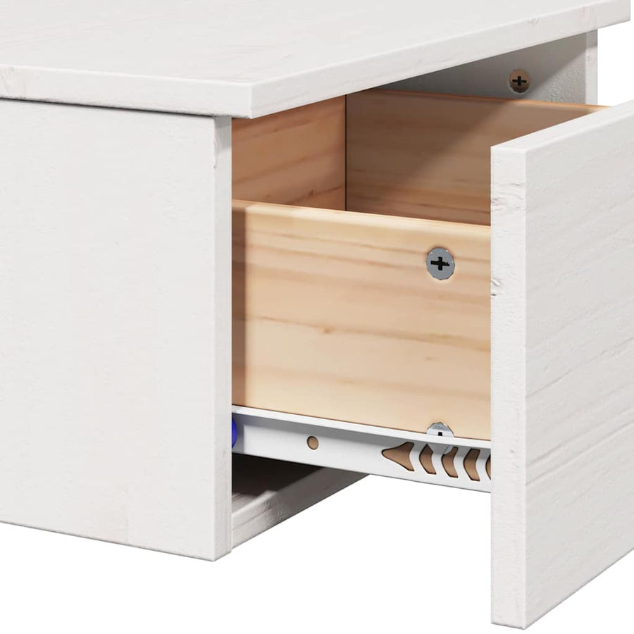 Wandbevestigde nachttafel met lade 2 pcs Wit 37 x 35 x 18,5 cm