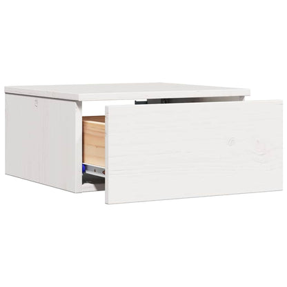 Wandbevestigde nachttafel met lade 2 pcs Wit 37 x 35 x 18,5 cm