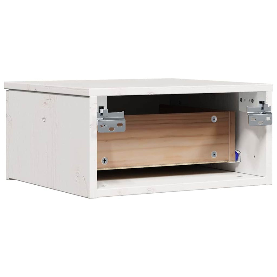 Wandbevestigde nachttafel met lade 2 pcs Wit 37 x 35 x 18,5 cm