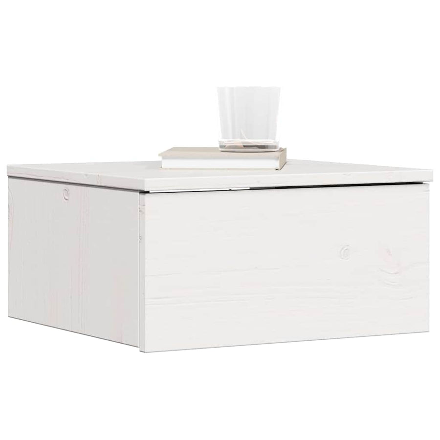Wandbevestigde nachttafel met lade 2 pcs Wit 37 x 35 x 18,5 cm