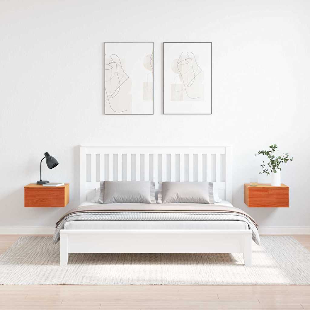 Wandbevestigde nachttafel 2 pcs Wasbruin 37 x 35 x 18,5 cm