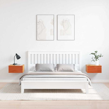 Wandbevestigde nachttafel 2 pcs Wasbruin 37 x 35 x 18,5 cm