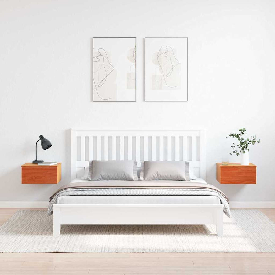 Wandbevestigde nachttafel 2 pcs Wasbruin 37 x 35 x 18,5 cm