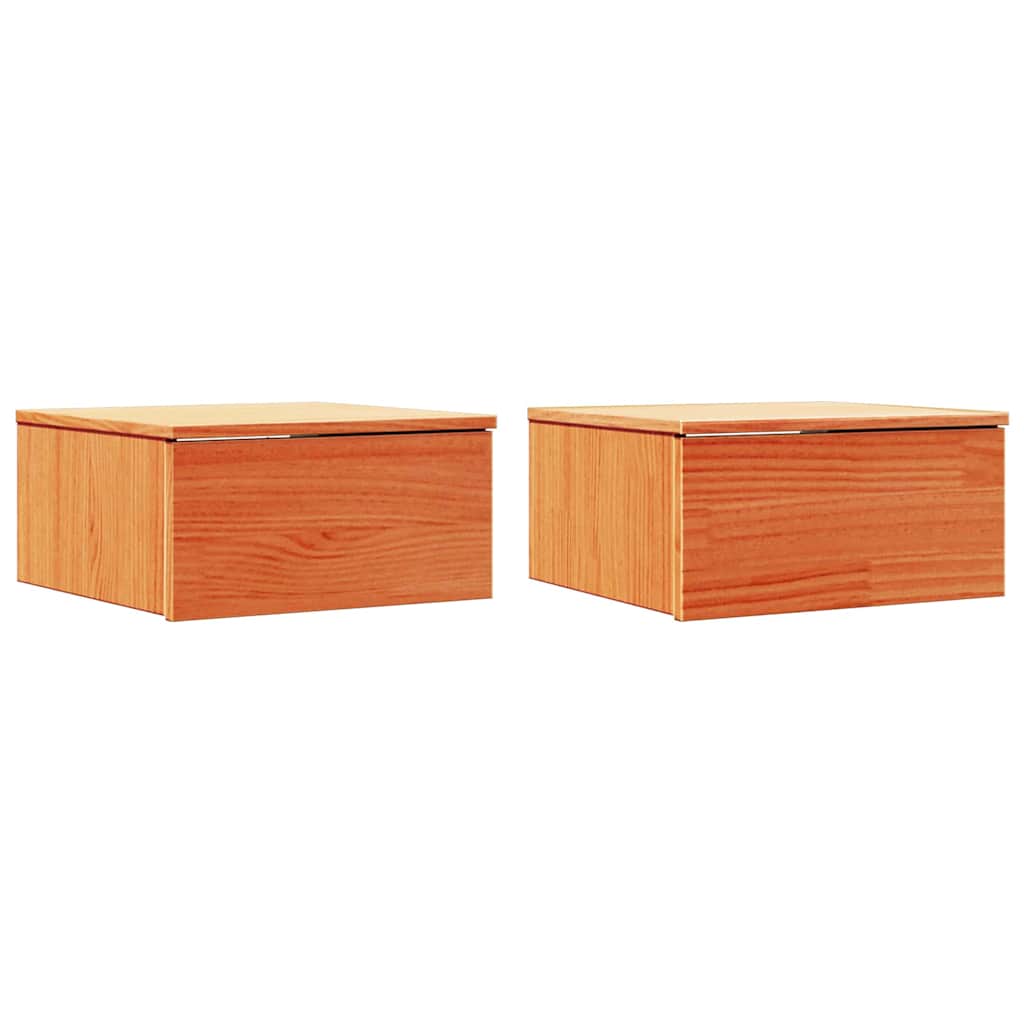 Wandbevestigde nachttafel 2 pcs Wasbruin 37 x 35 x 18,5 cm