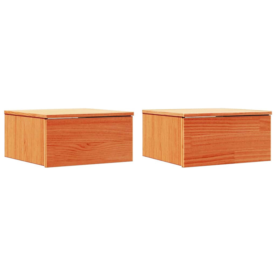 Wandbevestigde nachttafel 2 pcs Wasbruin 37 x 35 x 18,5 cm
