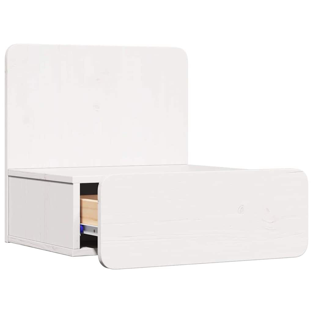 Wandbevestigde nachttafel met lade Wandgemonteerd Wit 44 x 32.5 x 40 cm