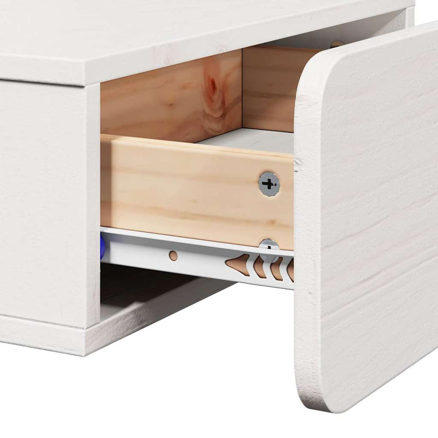 Wandbevestigde nachttafel met lade 2 pcs Wit 44 x 32.5 x 40 cm