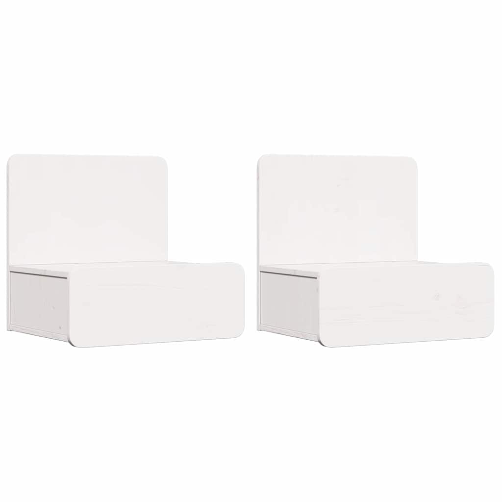 Wandbevestigde nachttafel met lade 2 pcs Wit 44 x 32.5 x 40 cm