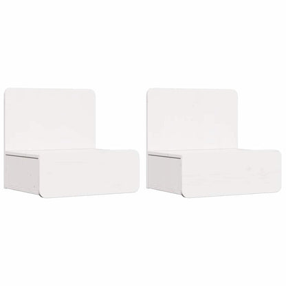 Wandbevestigde nachttafel met lade 2 pcs Wit 44 x 32.5 x 40 cm