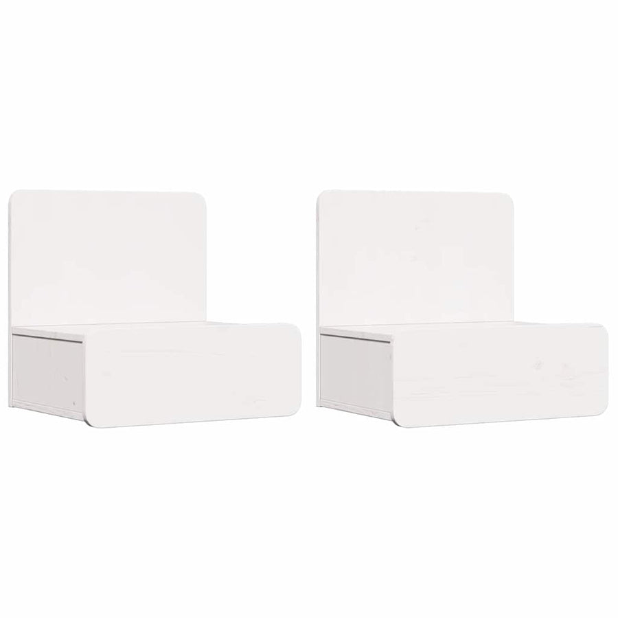 Wandbevestigde nachttafel met lade 2 pcs Wit 44 x 32.5 x 40 cm