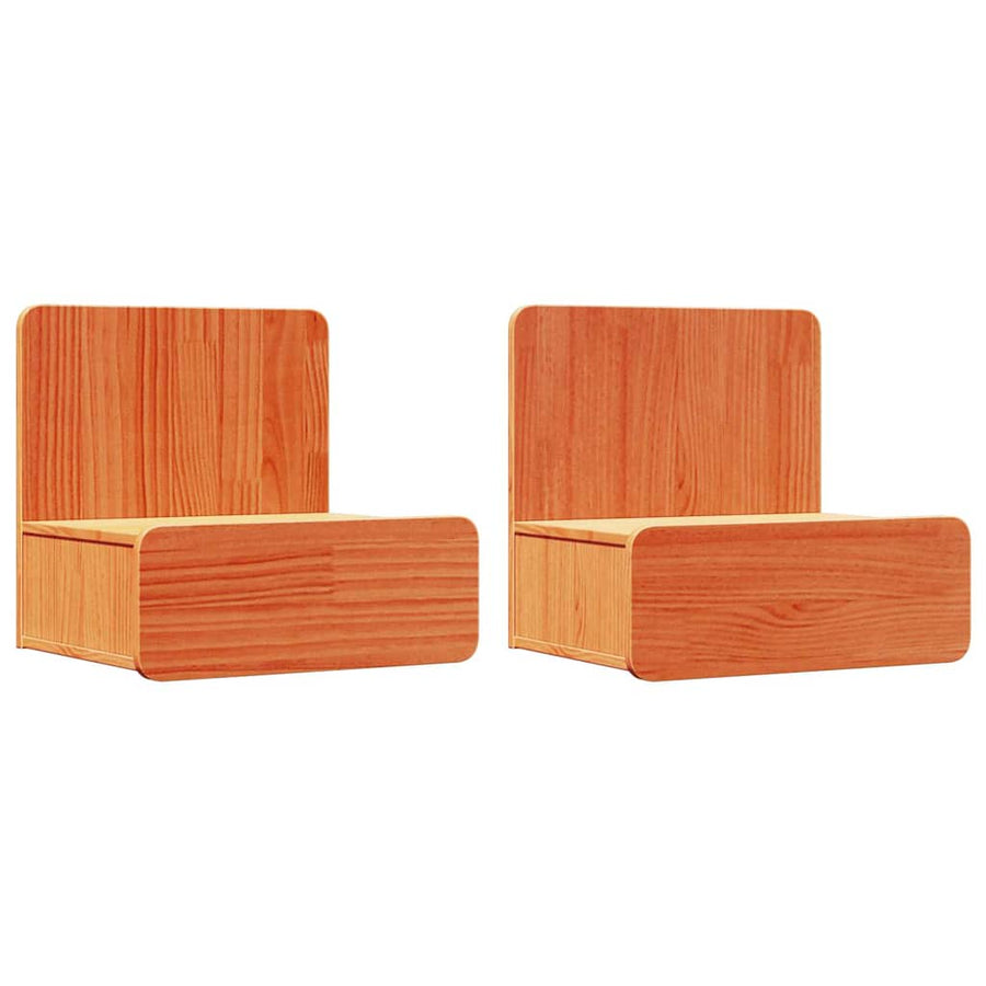Wandbevestigde nachttafel 2 pcs Wasbruin 44 x 32.5 x 40 cm