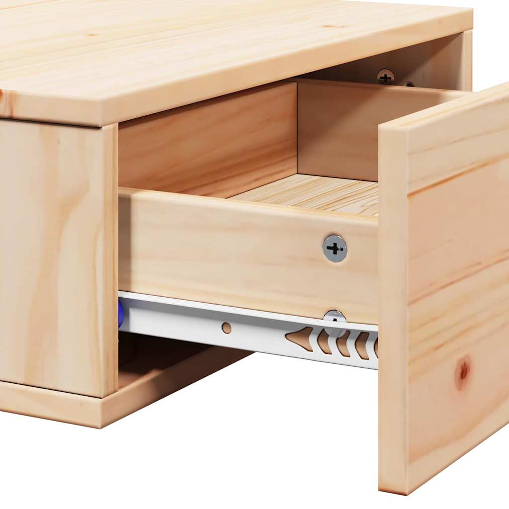 Wandbevestigde nachttafel met lade Bruin 42 x 32,5 x 40 cm