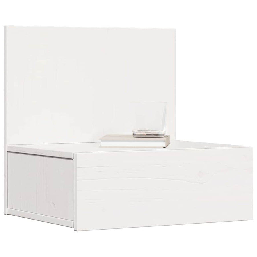 Wandbevestigde nachttafel met lade Wandgemonteerd Wit 42 x 32,5 x 40 cm