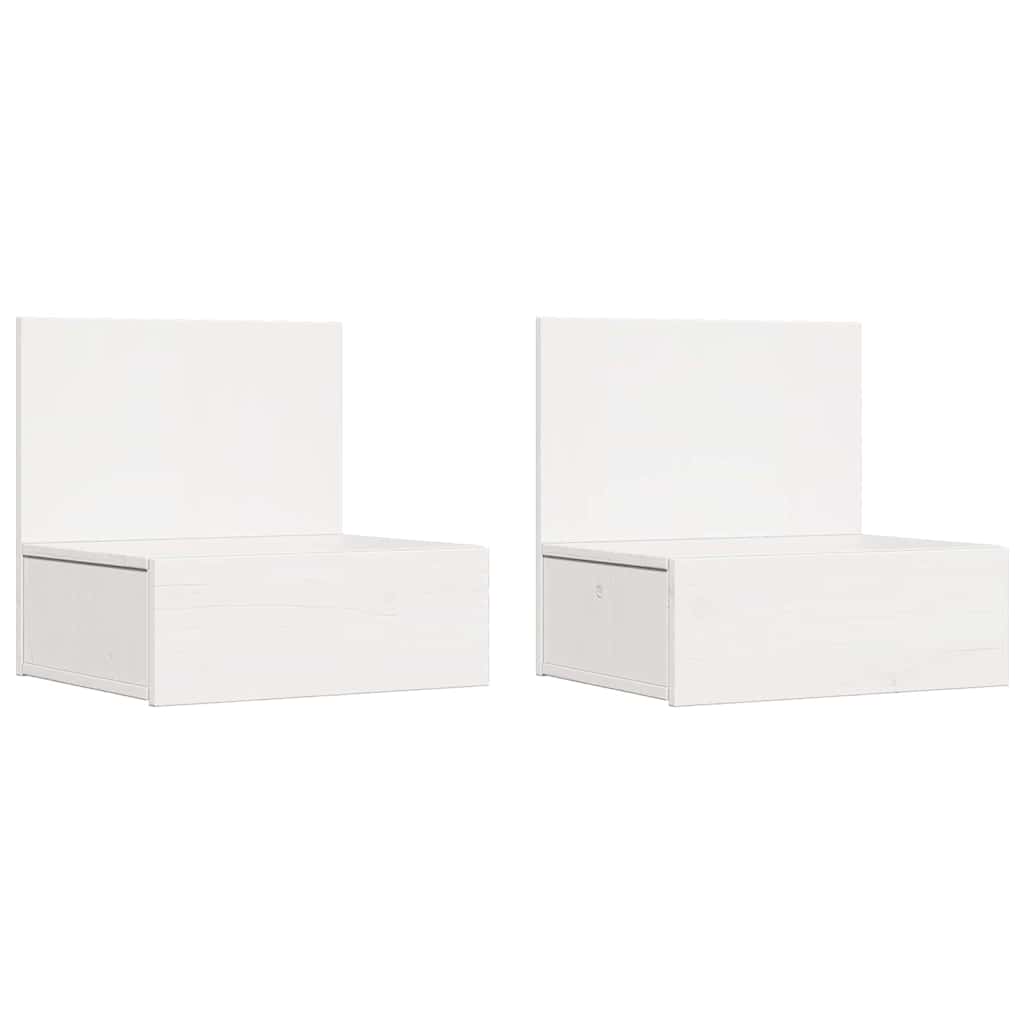 Wandbevestigde nachttafel met lade 2 pcs Wit 42 x 32,5 x 40 cm
