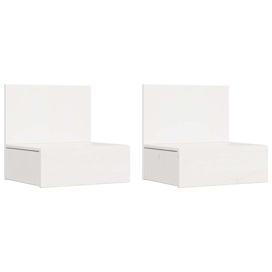 Wandbevestigde nachttafel met lade 2 pcs Wit 42 x 32,5 x 40 cm