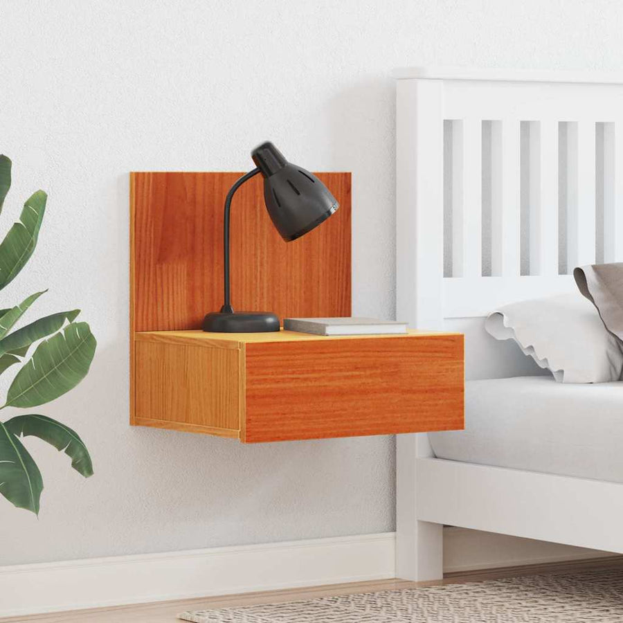 Wandbevestigde nachttafel met lade Wasbruin 42 x 32,5 x 40 cm