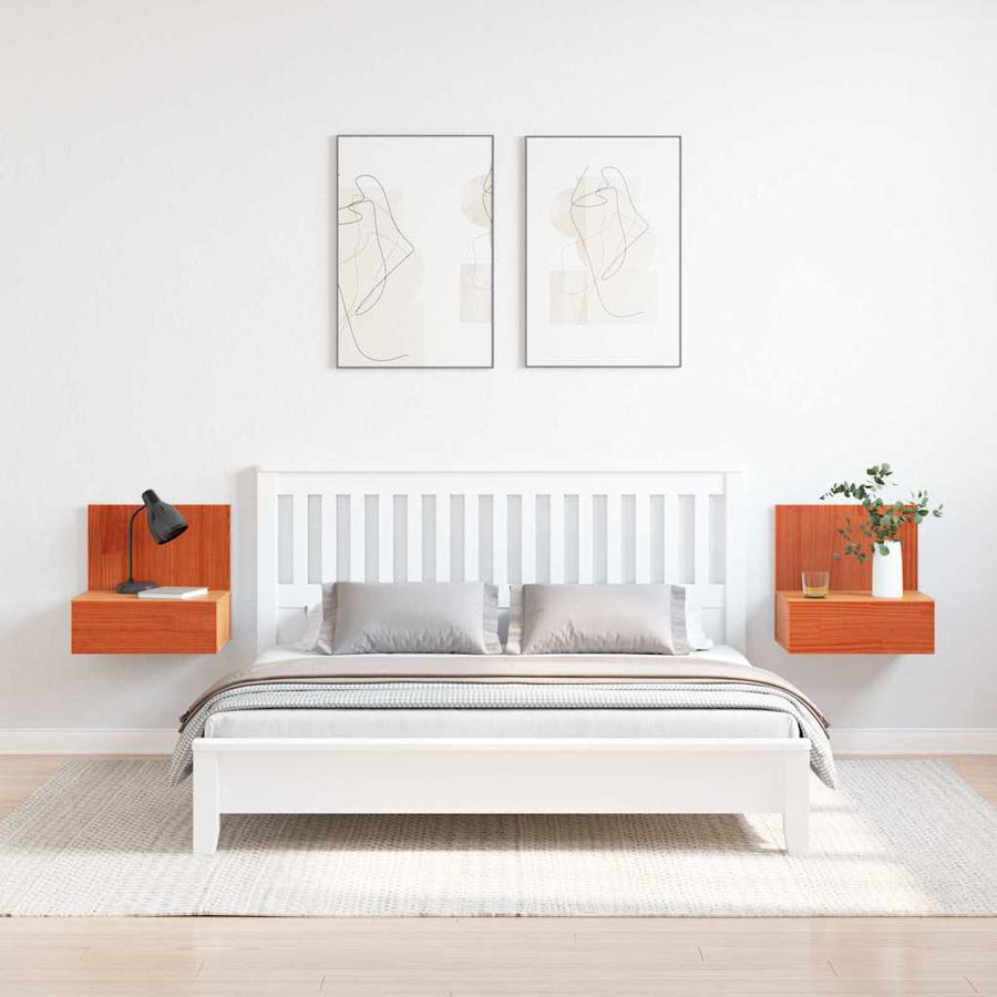 Wandbevestigde nachttafel 2 pcs Wasbruin 42 x 32,5 x 40 cm