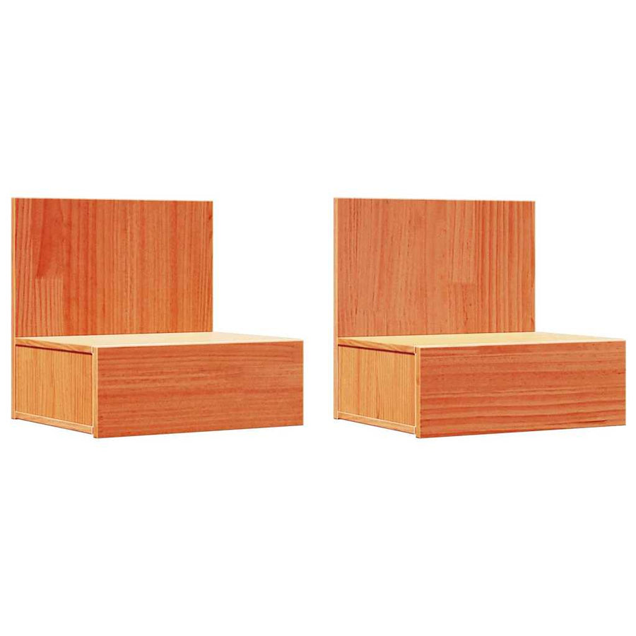 Wandbevestigde nachttafel 2 pcs Wasbruin 42 x 32,5 x 40 cm
