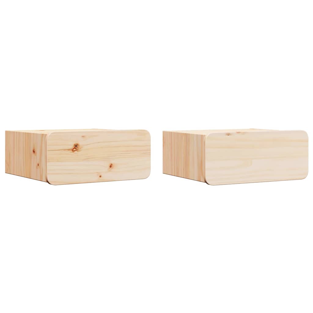 Nachtkastje 2 st Bruin 39 x 34 x 16,5 cm Massief grenenhout