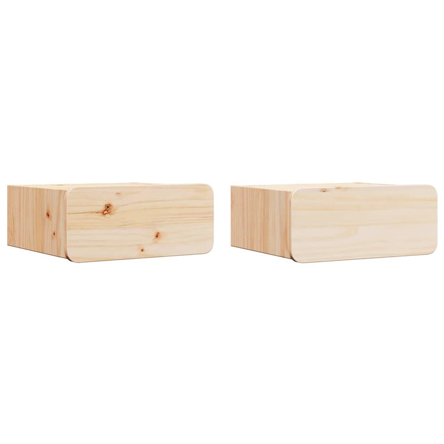 Nachtkastje 2 st Bruin 39 x 34 x 16,5 cm Massief grenenhout